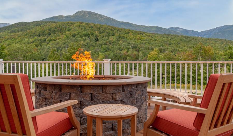 Summer View of Mount Washington from Outside Fire Pit